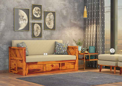 Petrichor Wooden Sofa Cum Bed - Urbnfurnish