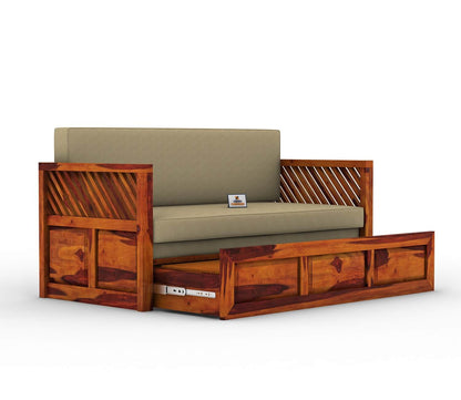 Petrichor Wooden Sofa Cum Bed - Urbnfurnish