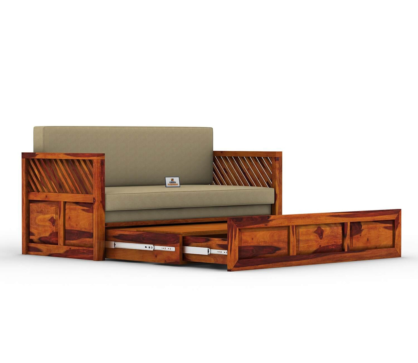 Petrichor Wooden Sofa Cum Bed - Urbnfurnish