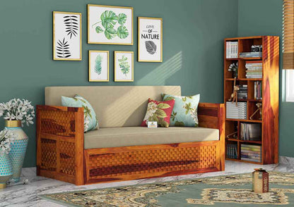 Utepils Wooden Sofa Cum Bed - Urbnfurnish