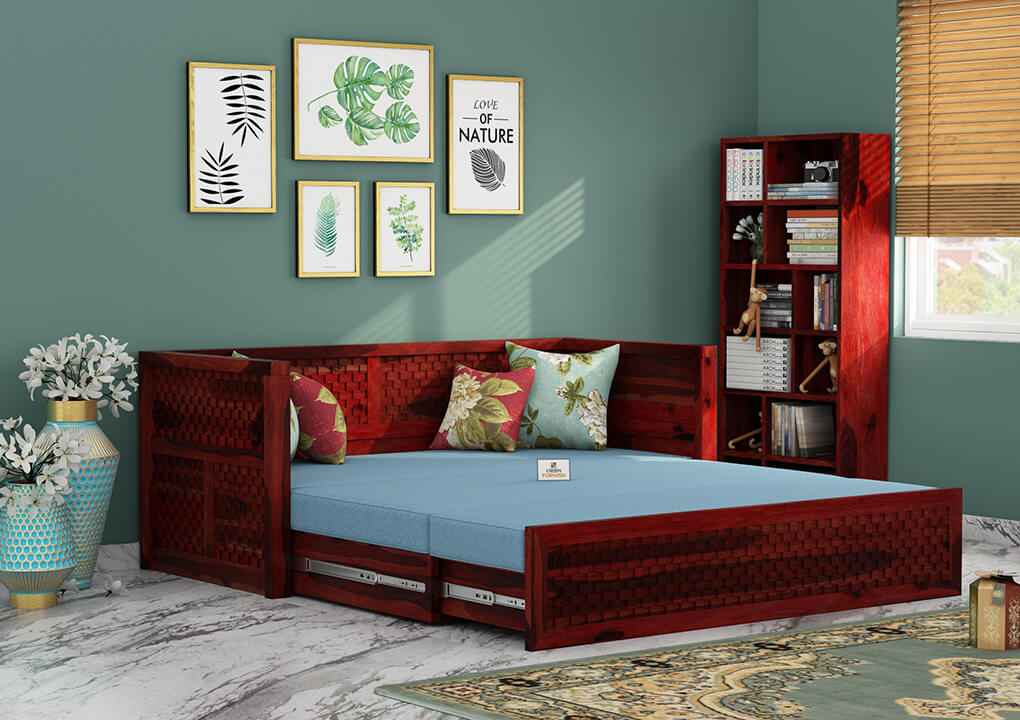 Utepils Wooden Sofa Cum Bed - Urbnfurnish