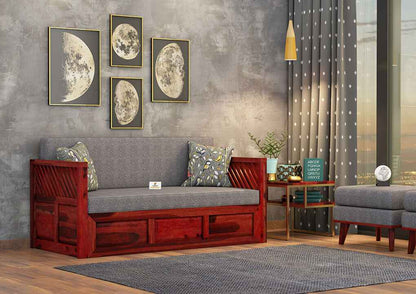 Petrichor Wooden Sofa Cum Bed - Urbnfurnish