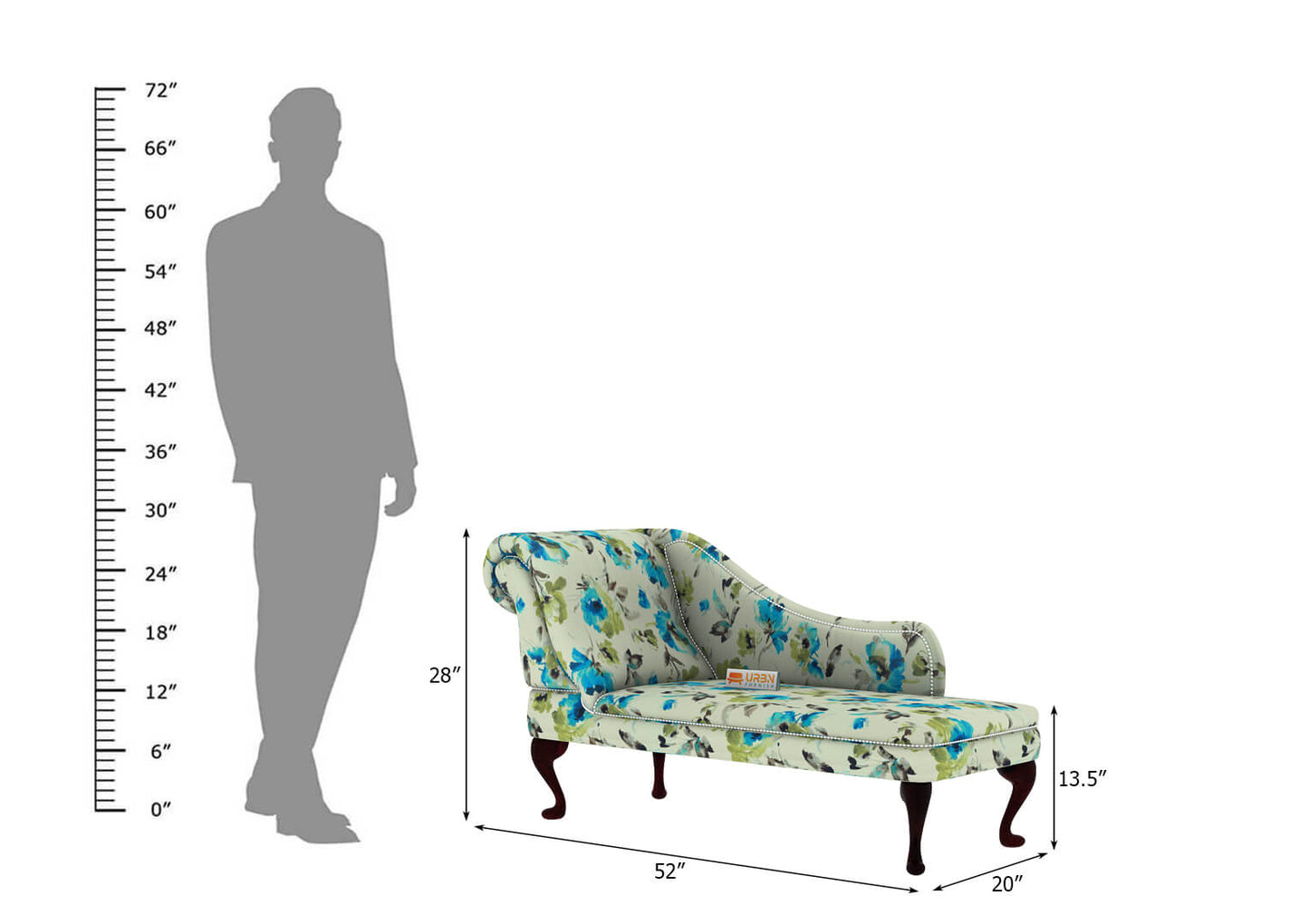Urban Left Arm Chaise Lounge (Printed Fabric) - Urbnfurnish