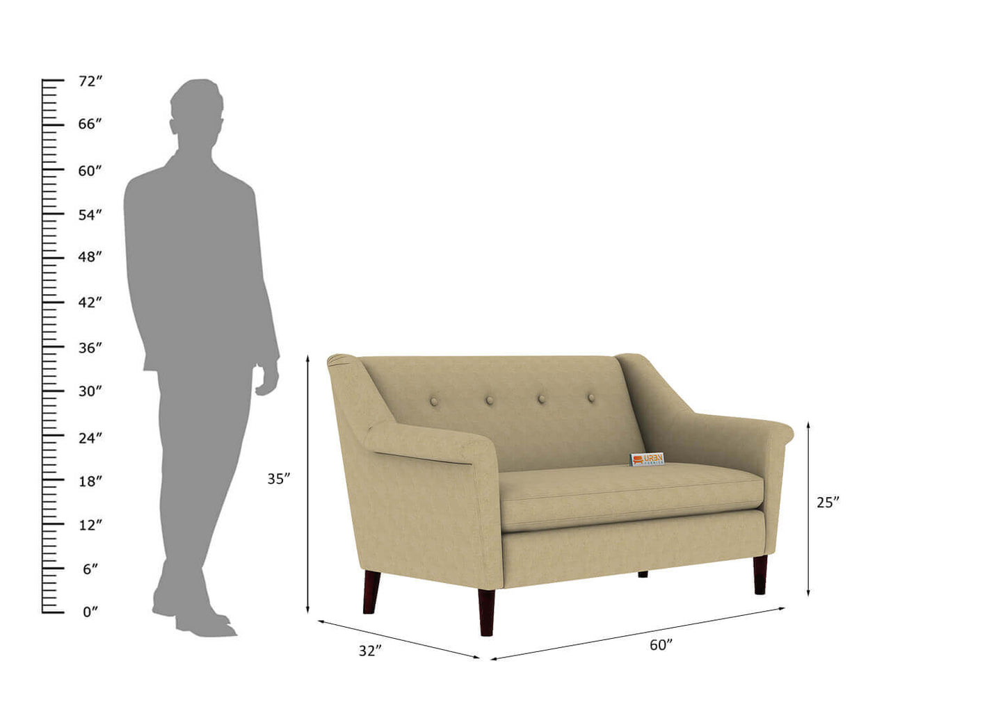 Valentino Love Seat - Urbnfurnish