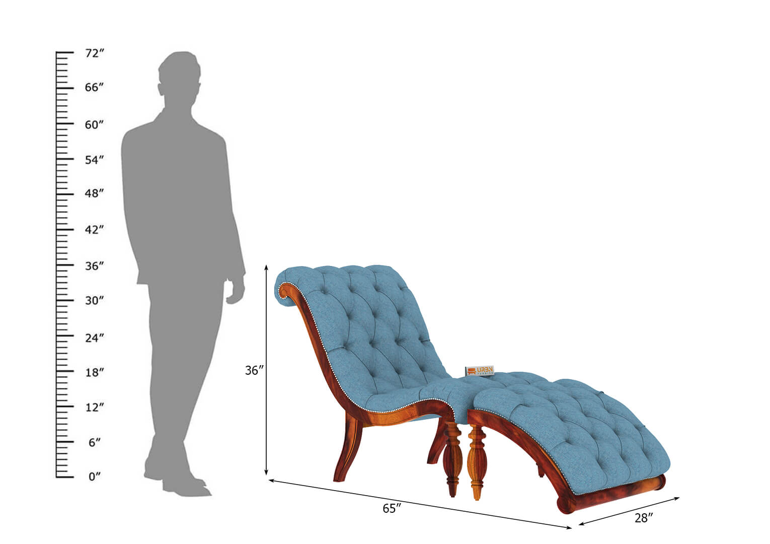 Victorian Style Chaise Lounge - Urbnfurnish