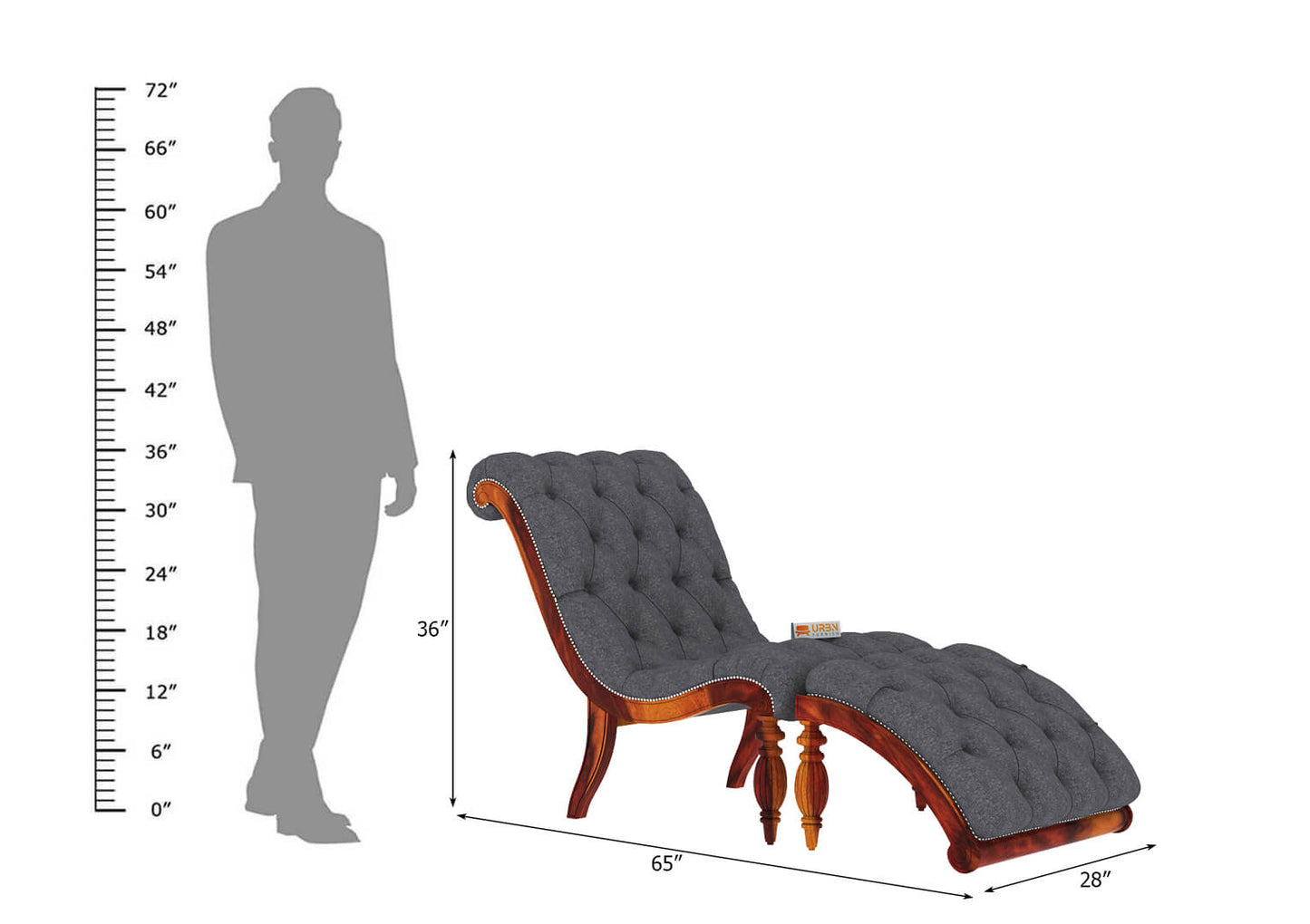 Victorian Style Chaise Lounge - Urbnfurnish