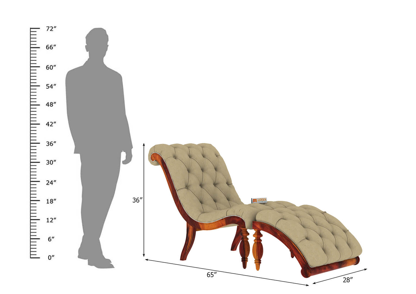 Victorian Style Chaise Lounge - Urbnfurnish