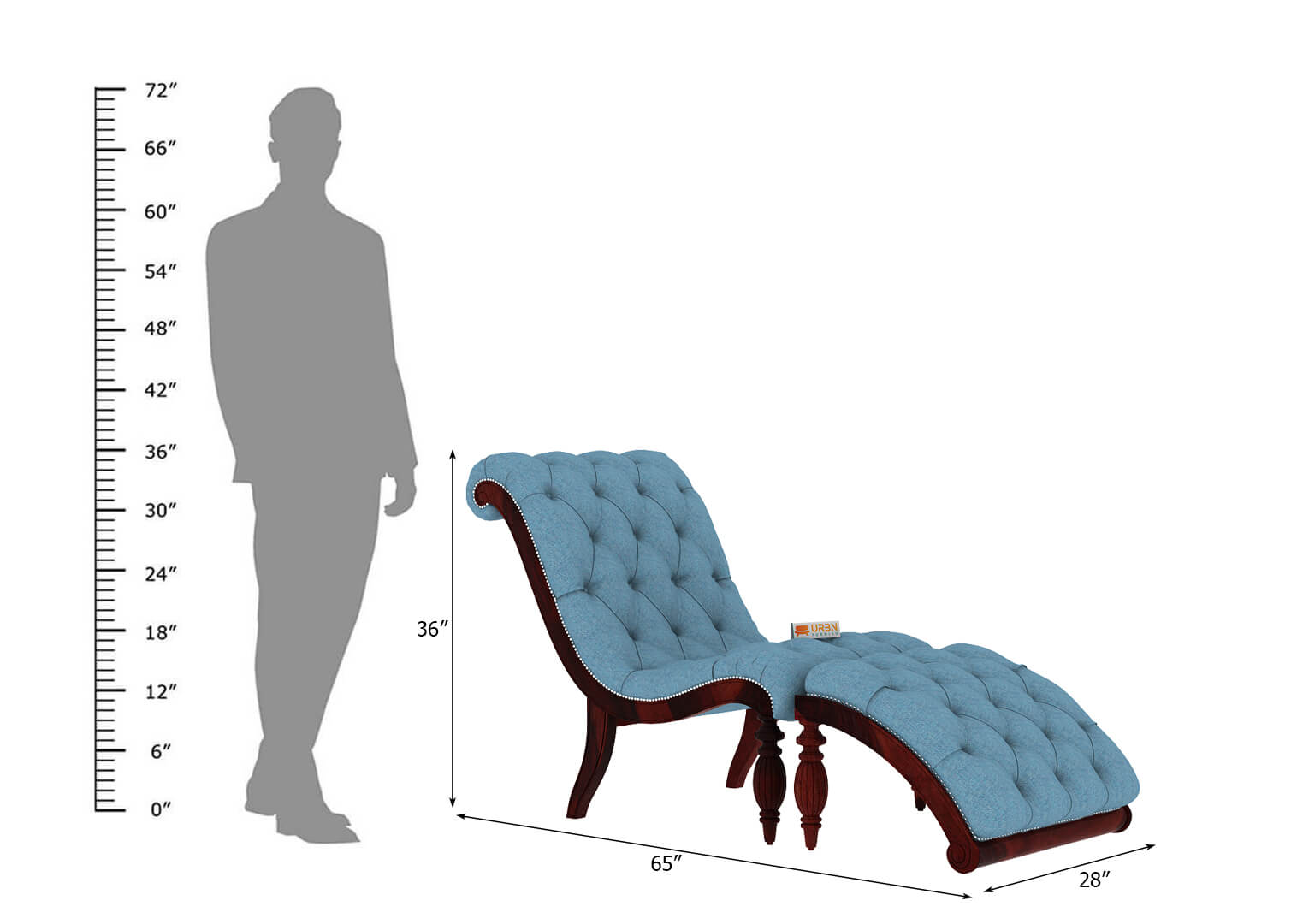 Victorian Style Chaise Lounge - Urbnfurnish
