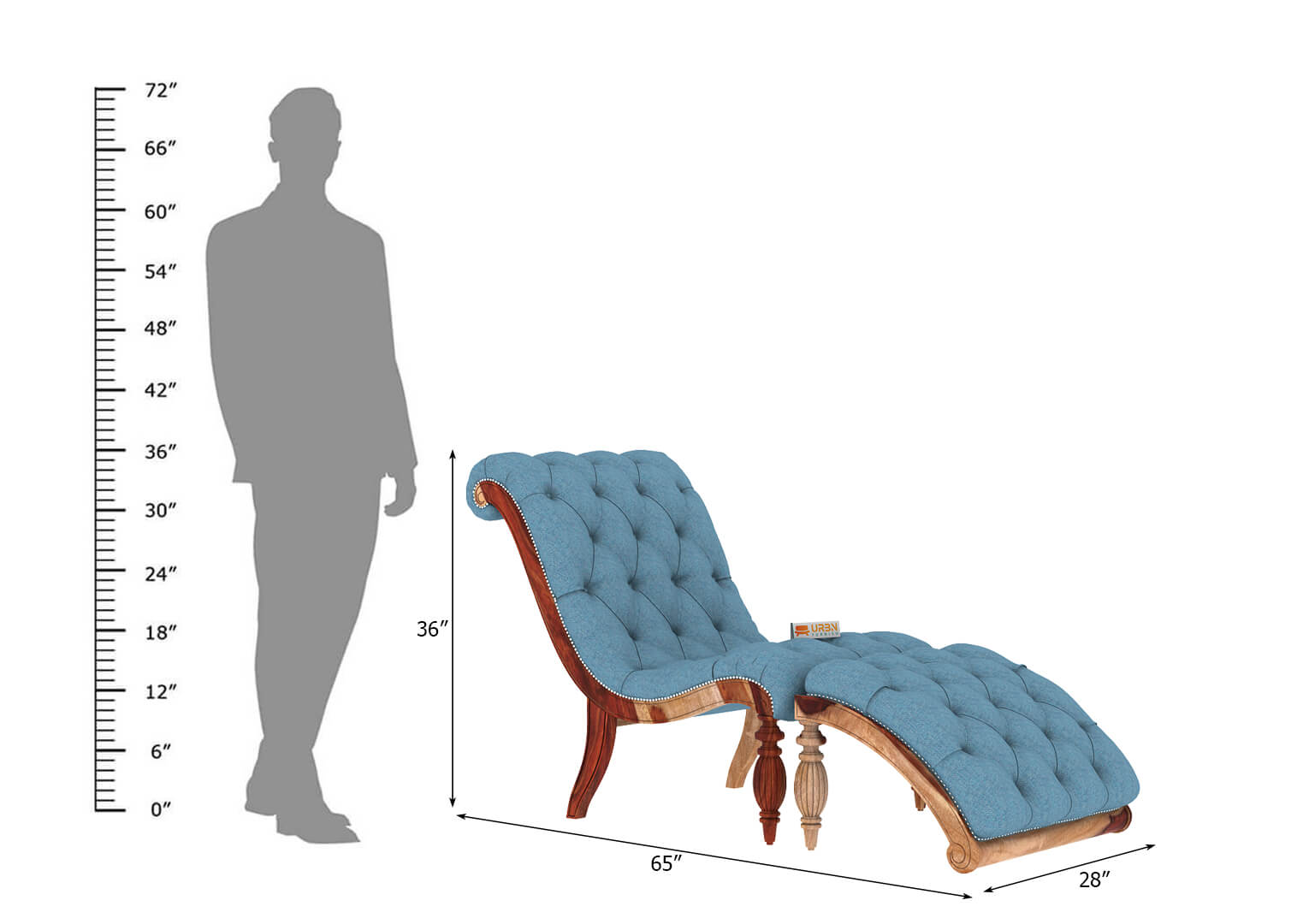 Victorian Style Chaise Lounge - Urbnfurnish