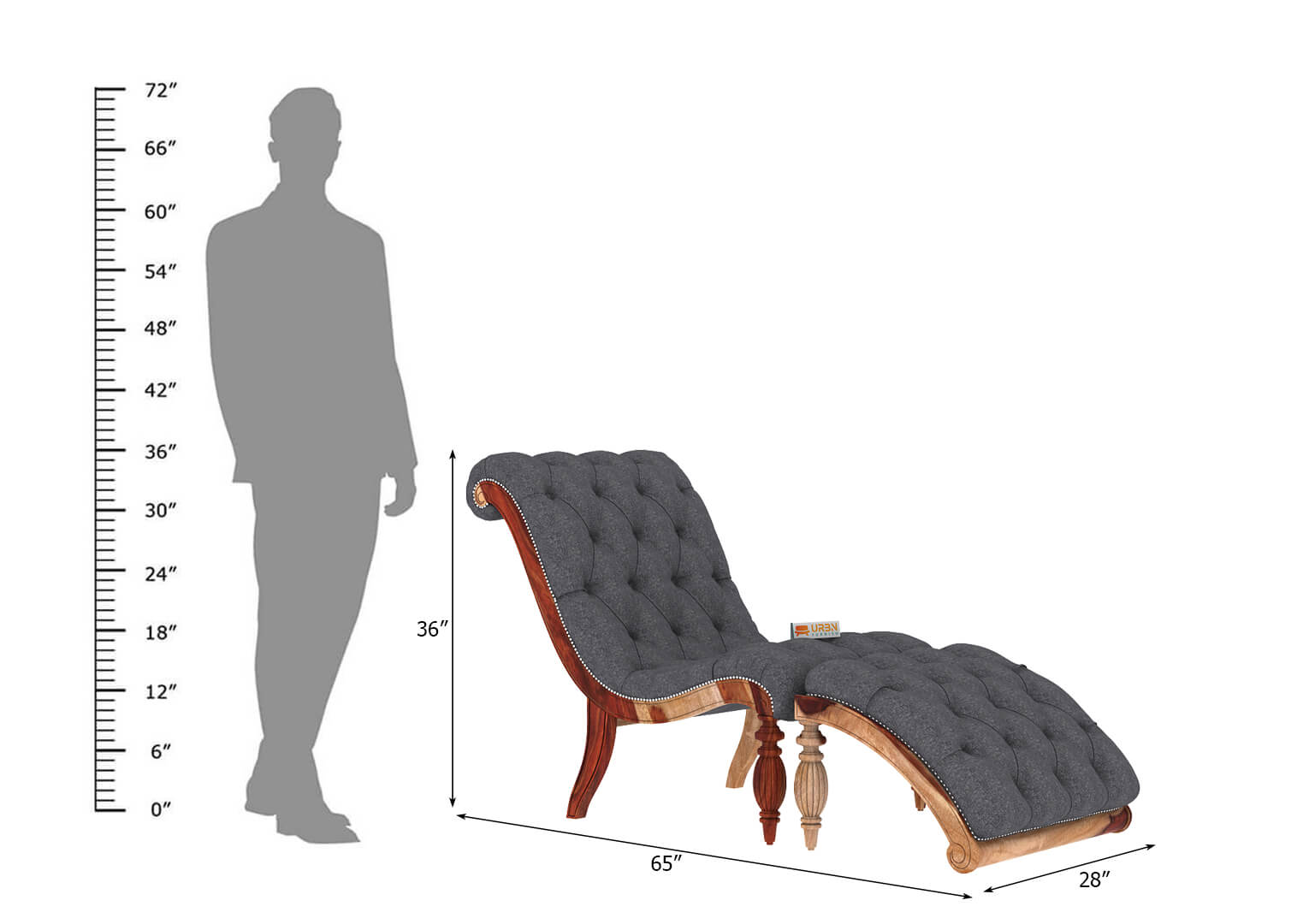 Victorian Style Chaise Lounge - Urbnfurnish