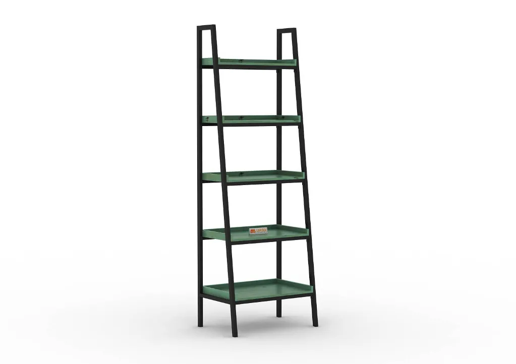 Lenni-5-Tier-Folding-Ladder-Bookshelf-Black-Green-Distress(3).webp