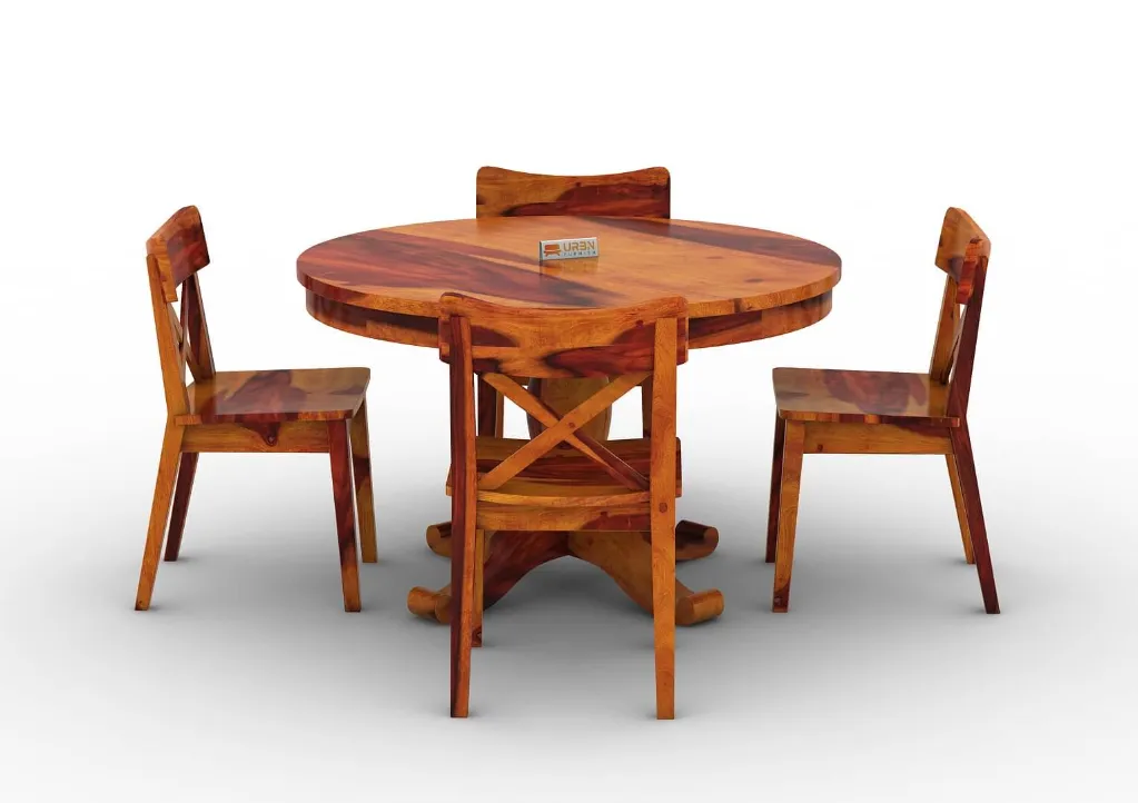 Driti Nohedi 4 Seater Round Dining Set (Honey)