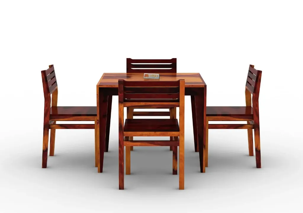 Minara 4 Seater Dining Set (Honey, Mahogany)