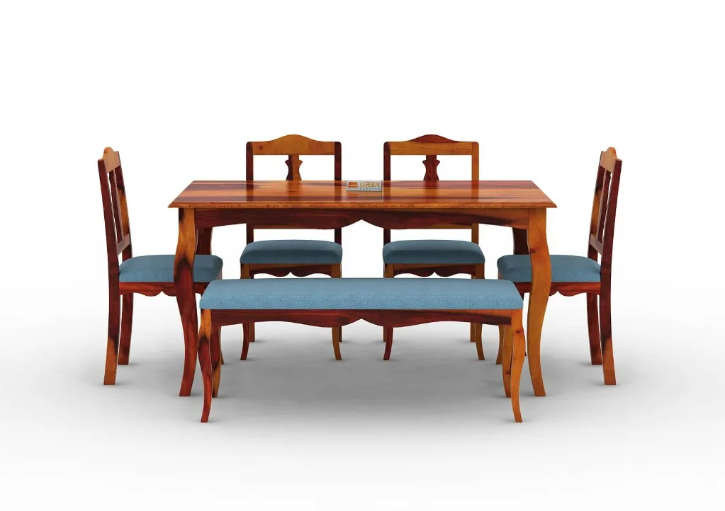 Mehavi 6 Seater Cushioned Dining Set With Bench