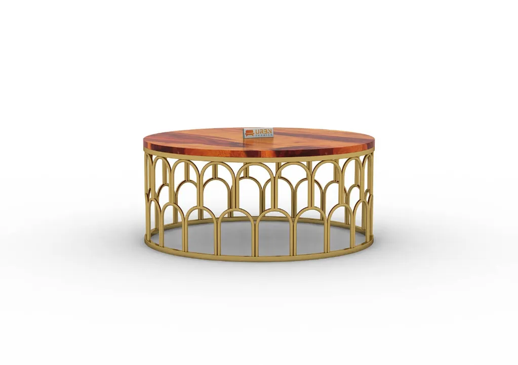 Peplum Round Coffee Table (Honey)