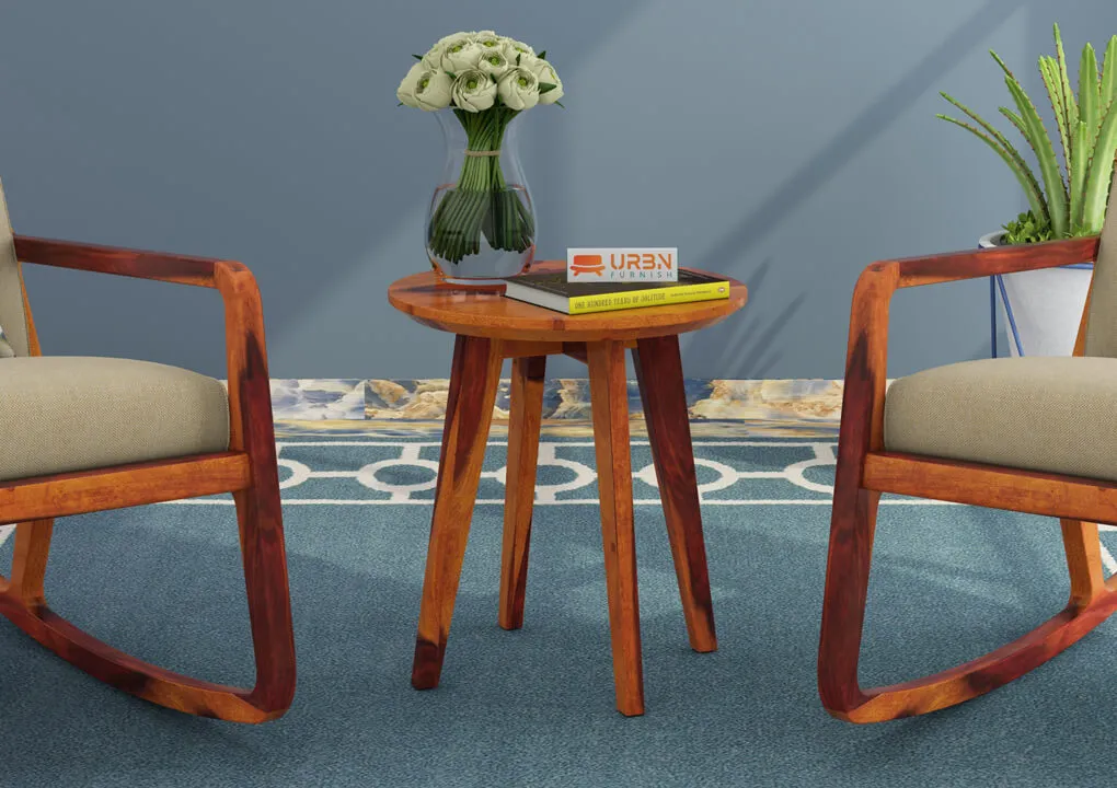 Archdale Sofa Side Table With Round Top (Honey)