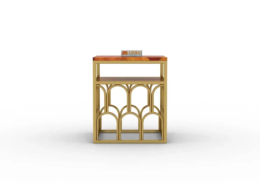 Peplum Sofa Side Table (Honey)