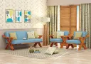 Lewis Wooden 3+1+1 Sofa Set