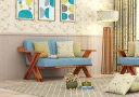 Lewis 2 Seater Wooden Sofa
