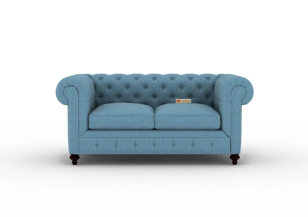 Rivaya 2 Seater Upholstered Sofa (Blue)
