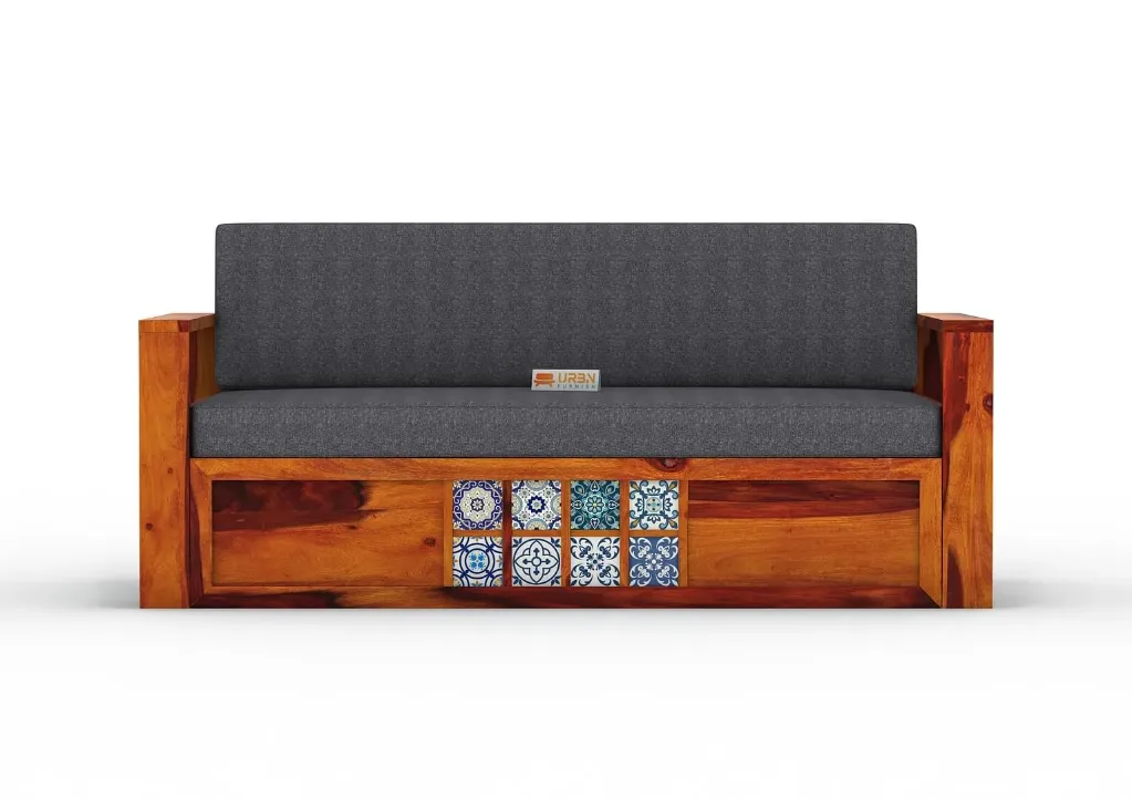 Vendan Wooden Sofa Cum Bed (Red, Honey)