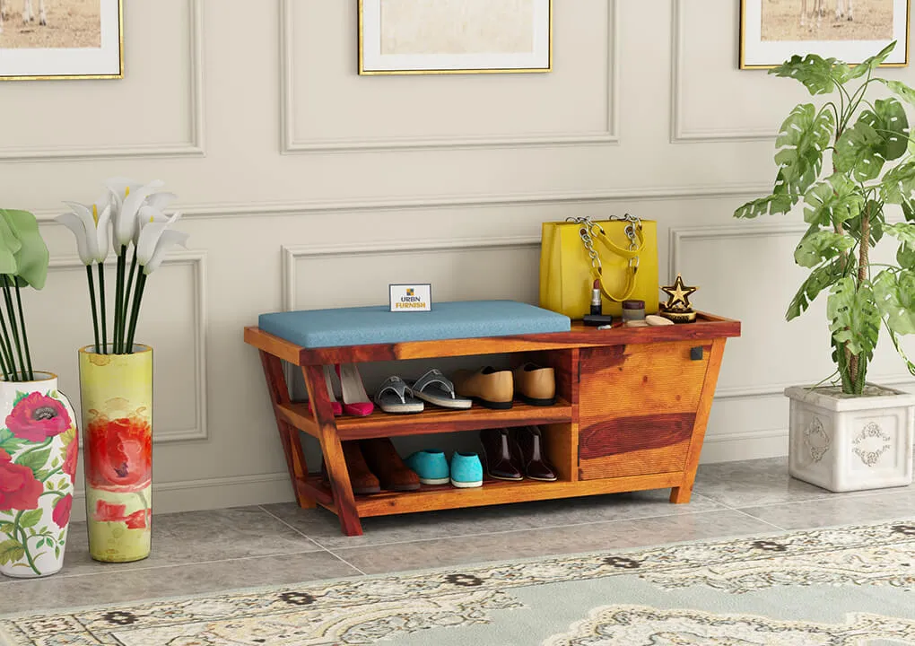Corral Shoe Rack (Honey, Blue)