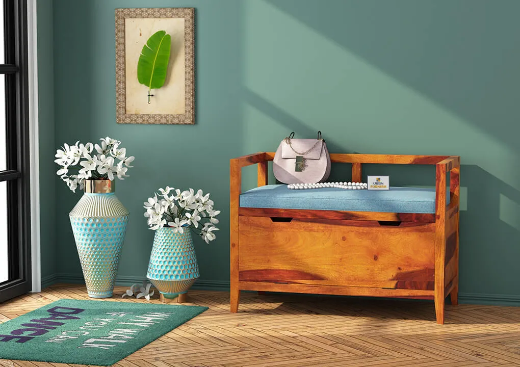 Hallway Shoe Rack (Honey, Blue)