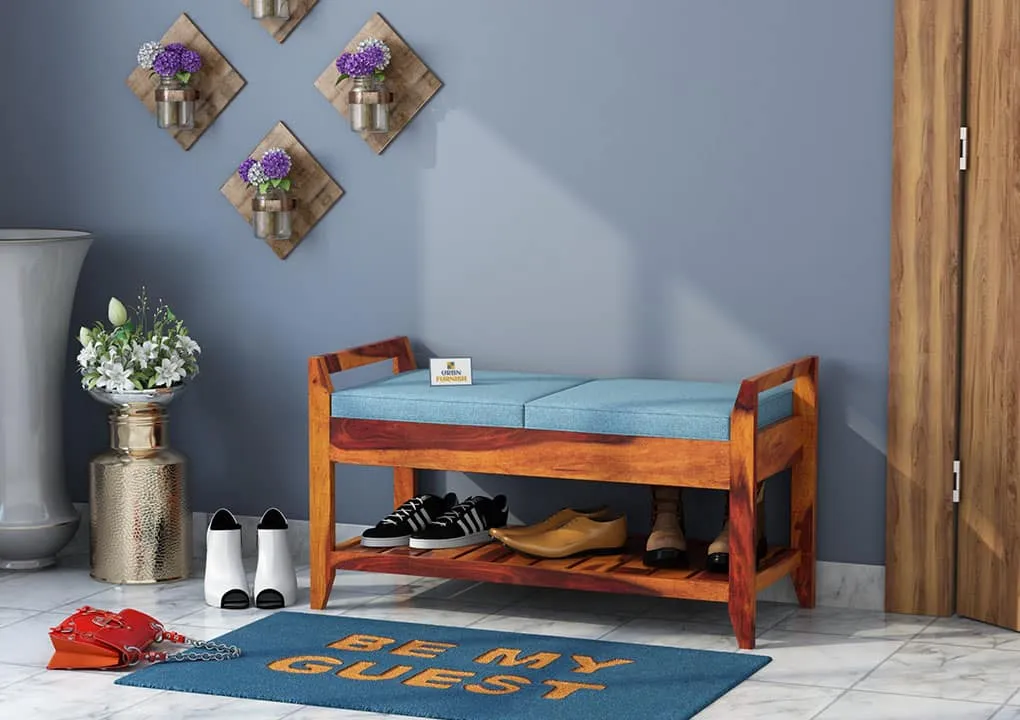 Epigone Shoe Rack (Honey, Blue)