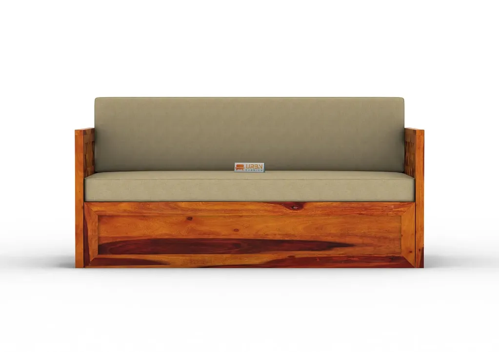 Kanu Wooden Sofa Cum Bed (Red, Honey)