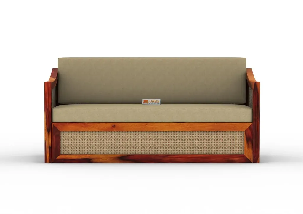 Kashif Wooden Sofa Cum Bed (Red, Honey)