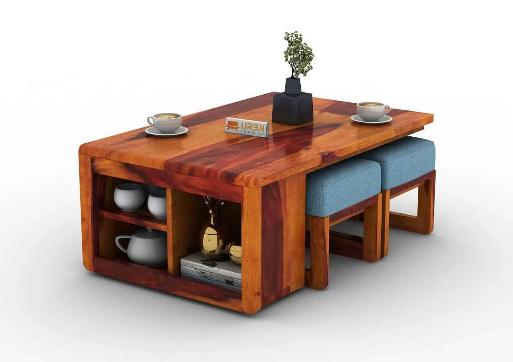Breez Coffee Table Set (Blue, Honey)