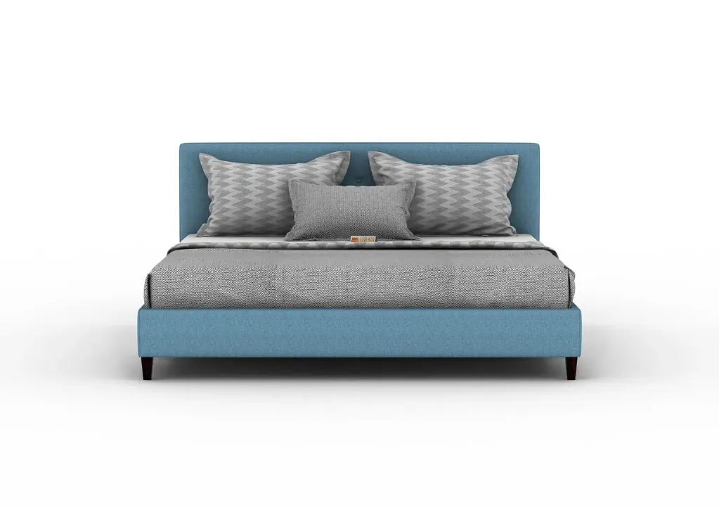 Nivaraa Upholstered Bed (King Size) (Blue)