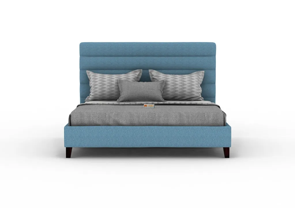 Amanta Upholstered Bed (Queen Size) (Blue)