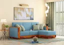 Lago L Shape Right Aligned Wooden Sofa