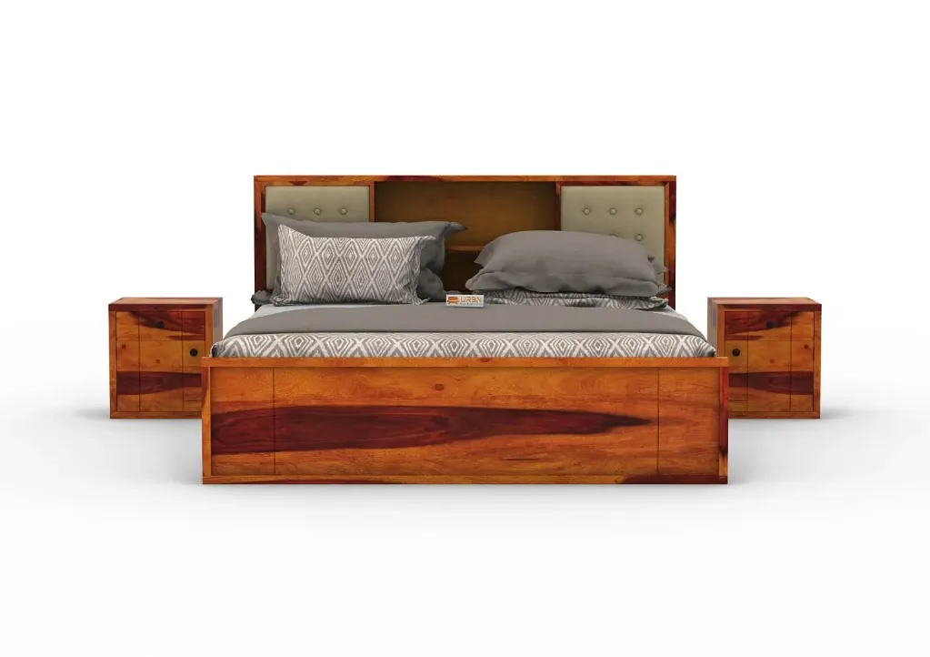 Crescent Hydraulic Bed (King Size) (Honey)