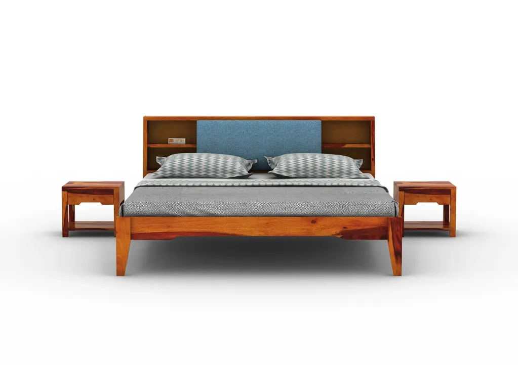 Space Empress Bed Without Storage (King Size) (Honey, Blue)
