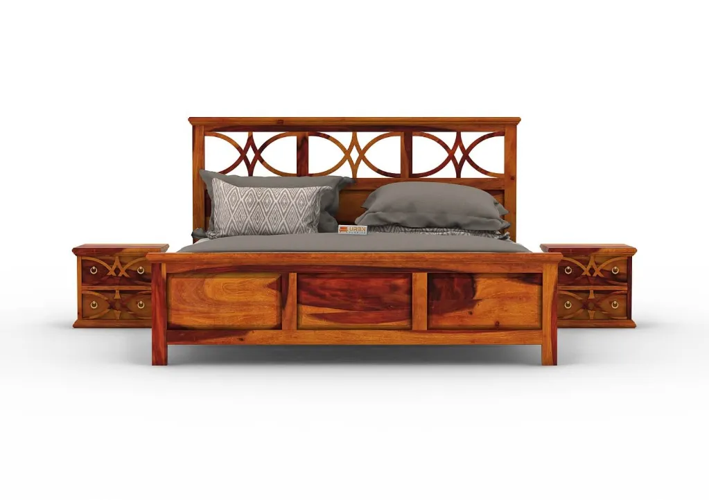 Feliz Bed Without Storage (King Size) (Honey)