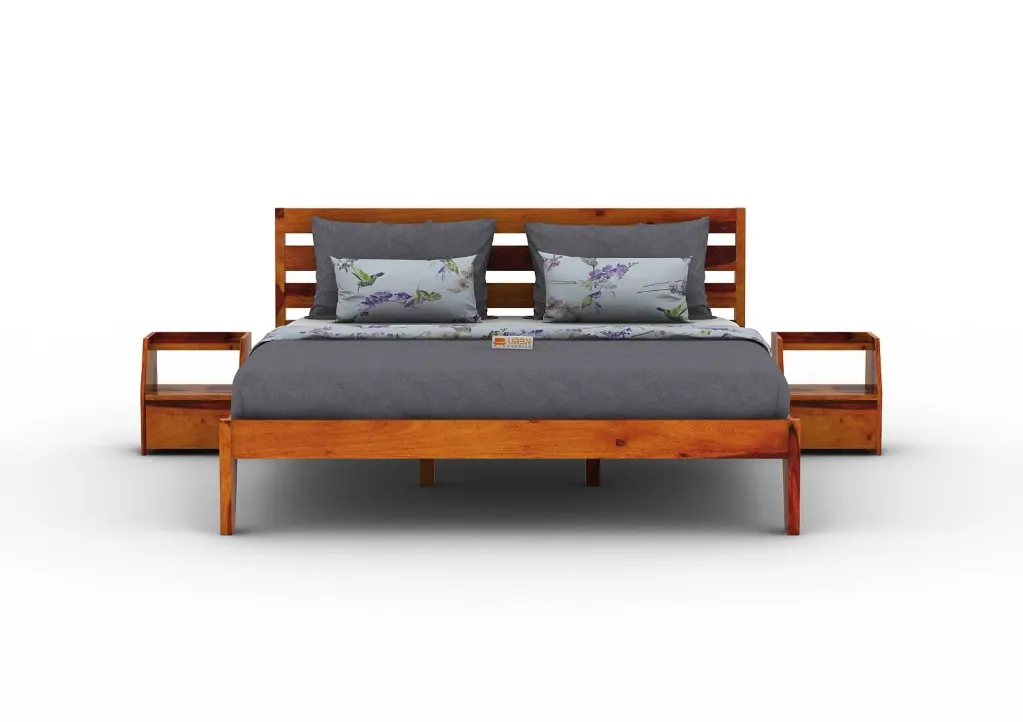 Argus Queen Size Bed Without Storage (Honey)