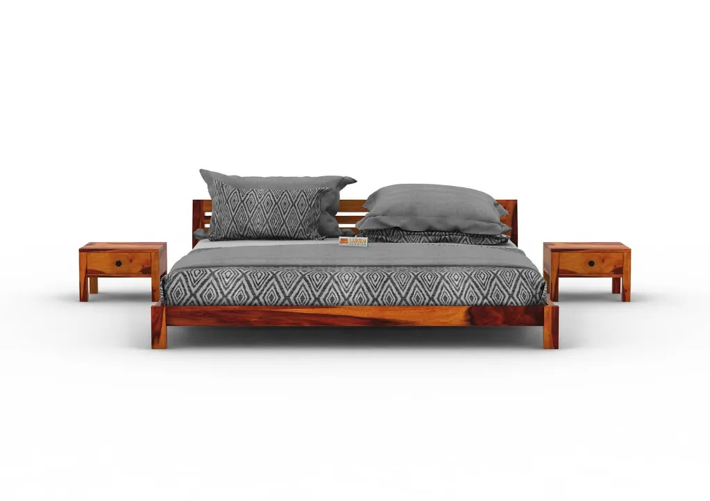 Dios Queen Size Bed Without Storage (Honey)