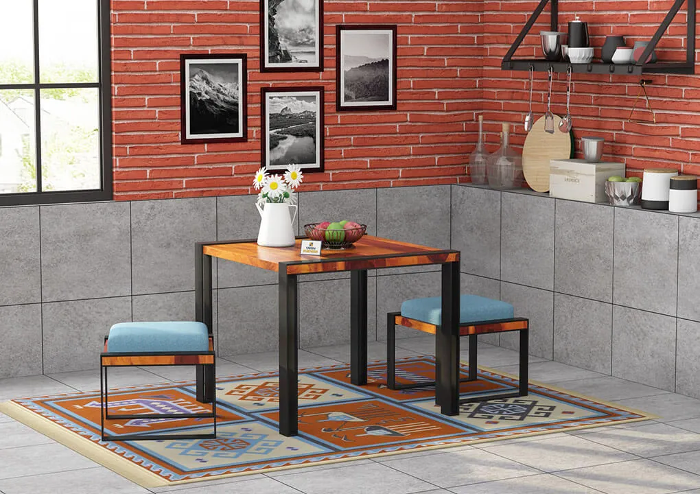 Milate Dining Seat Set Of 2 (Honey, Blue)
