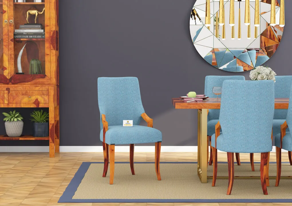 Halcyon Dining Chair Set Of 2 (Honey, Blue)
