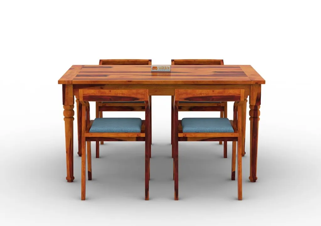 Aryan 4 Seater Compact Dining Set (Honey, Blue)